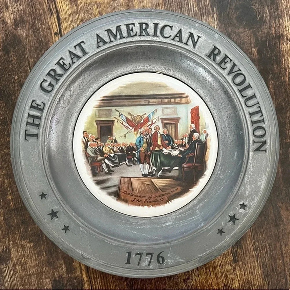 1975 Canton Ohio -Wilton Columbia PA The Great American Revolution pewter plate - Picture 1 of 9